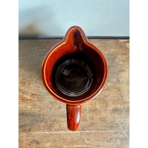 Vintage Two Tone Farmhouse Style Pitcher | McCoy Pottery | Brown and Cream - Picture 5 of 6